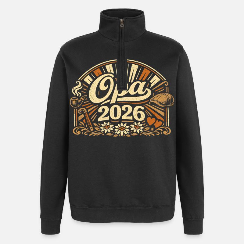 Opa 2026 Loading Geschenk  - Quarter-Zip-Sweatshirt - Schwarz