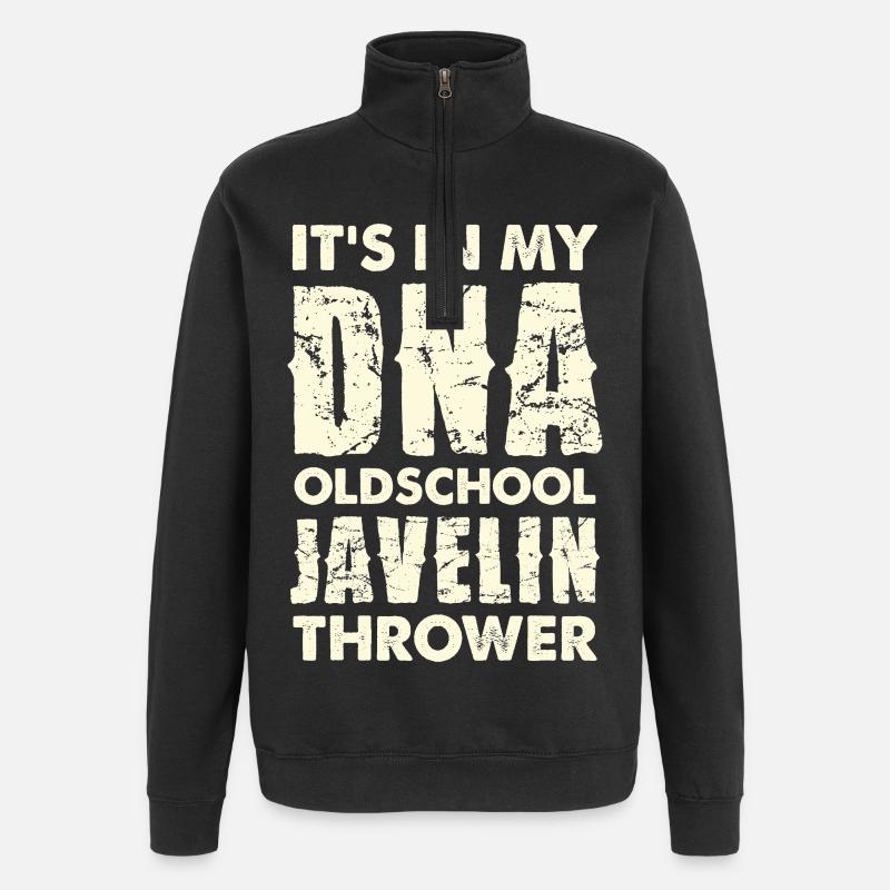 DNA Oldschool Speerwerfer - Quarter-Zip-Sweatshirt - Schwarz