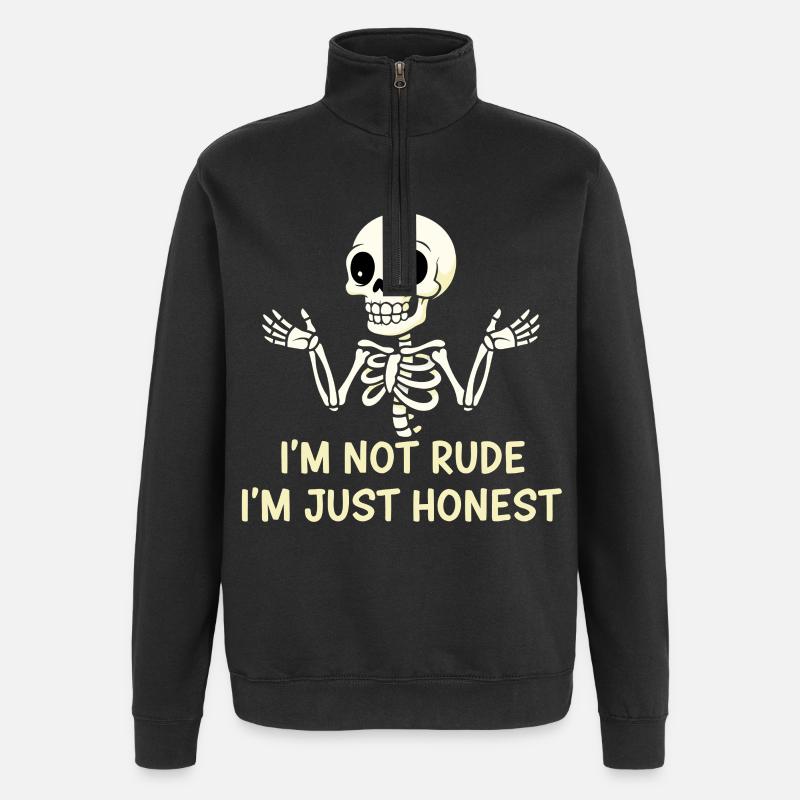 Skelett nicht unverschämt - Quarter-Zip-Sweatshirt - Schwarz