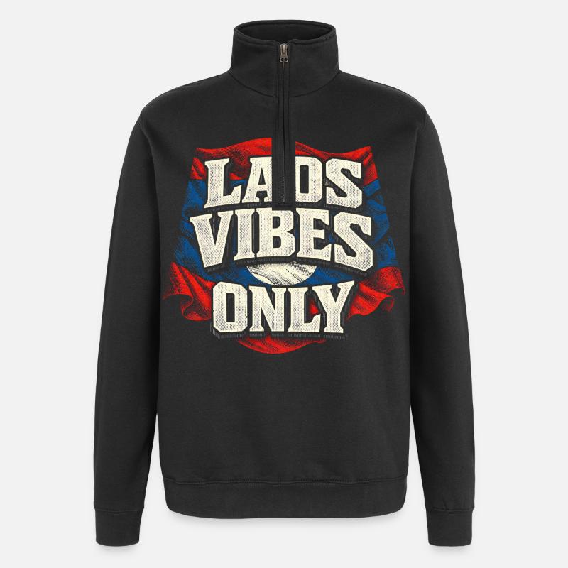Laos Vibes Only Lao Root - Quarter-Zip Sweatshirt - black