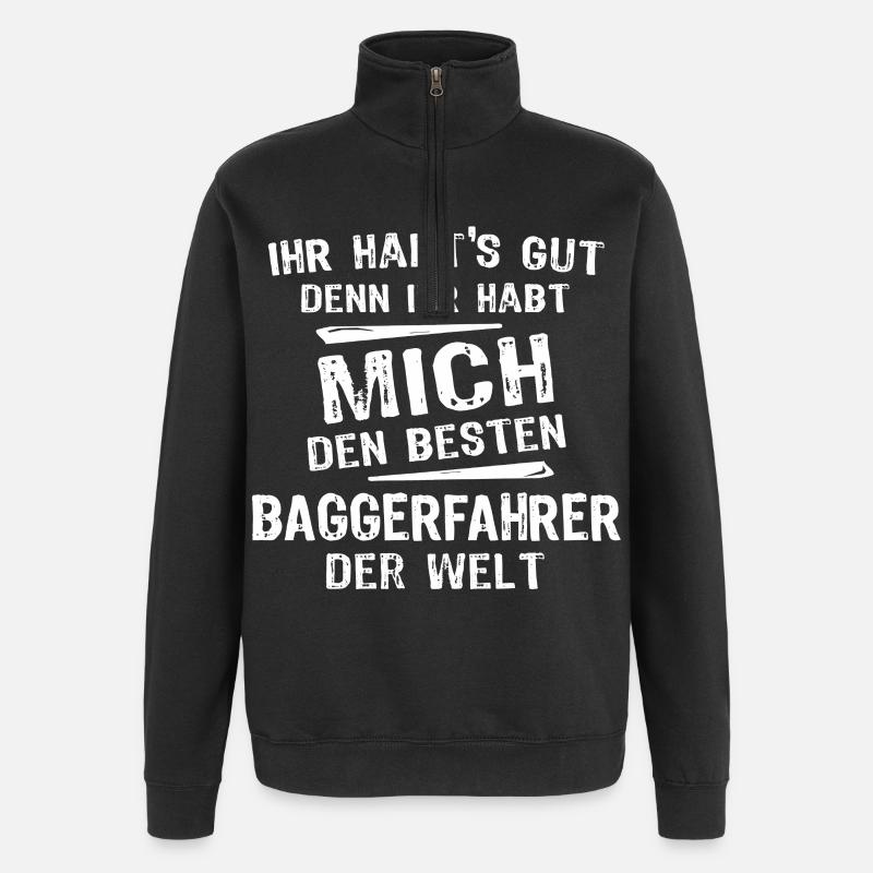 Excavator Operator - Quarter-Zip Sweatshirt - black