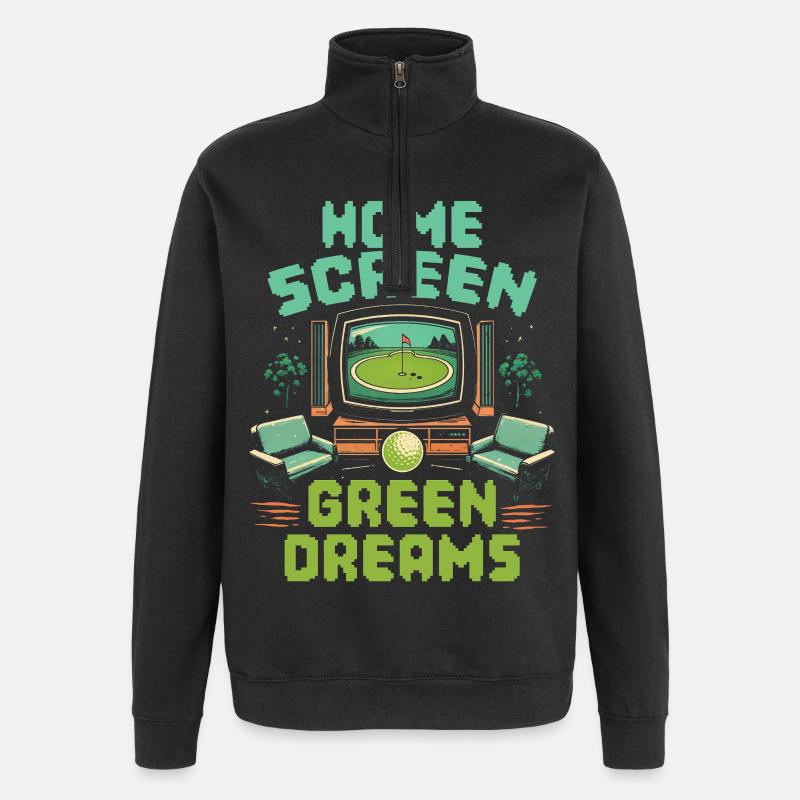 Golfsimulator - Quarter-Zip-Sweatshirt - Schwarz