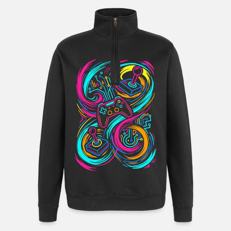 Gaming Controllers - Quarter-Zip Sweatshirt - black