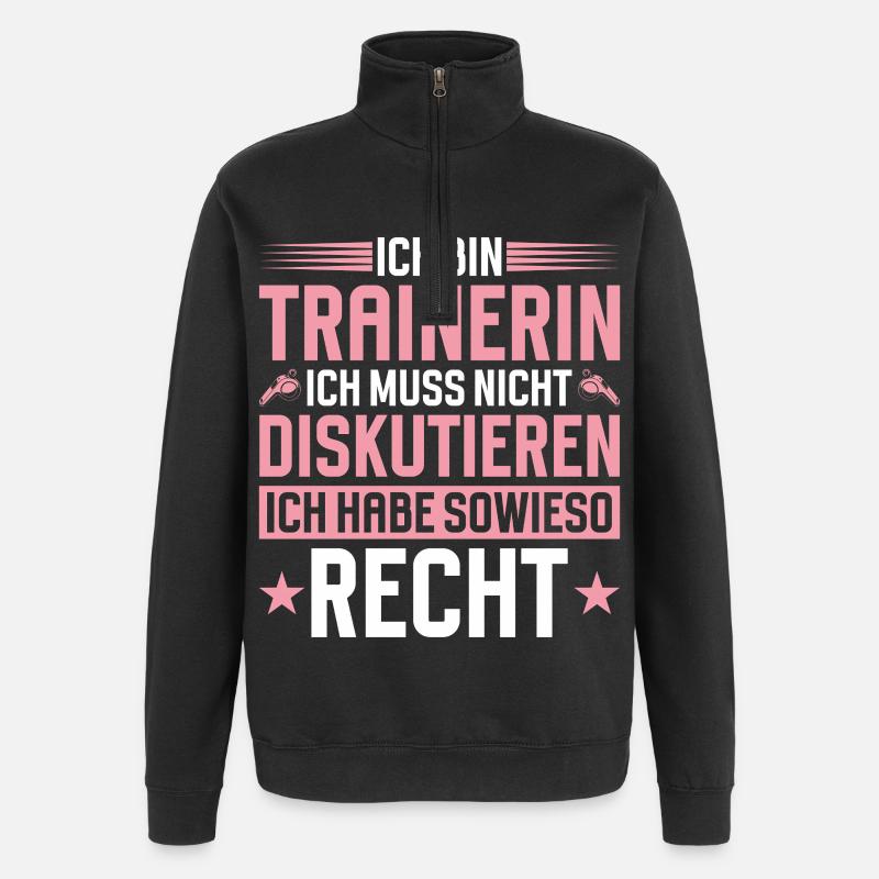 Coach doesn't have to discuss - Quarter-Zip Sweatshirt - black