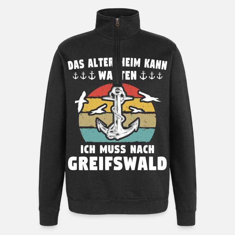 Dictons de Greifswald - Sweat à zip 1/4 - noir