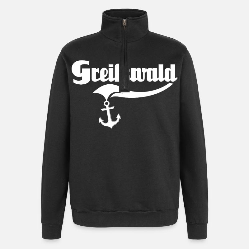 Greifswald Sprüche - Quarter-Zip-Sweatshirt - Schwarz