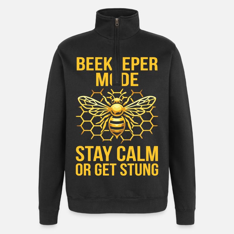 Déclaration de mode apicultrice - Sweat à zip 1/4 - noir