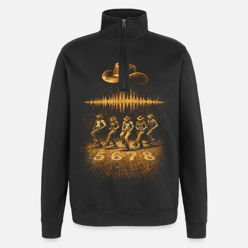 Line Dance Line Dancer 5678 - Sweatshirt med 1/4 lynlås - sort