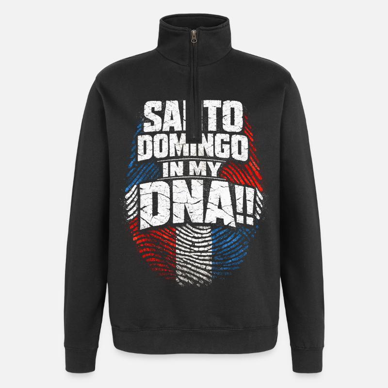 Saint-Domingue dominicain Dans mon ADN - Sweat à zip 1/4 - noir