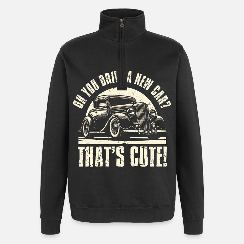 Collectionneur de voitures classiques - Sweat à zip 1/4 - noir