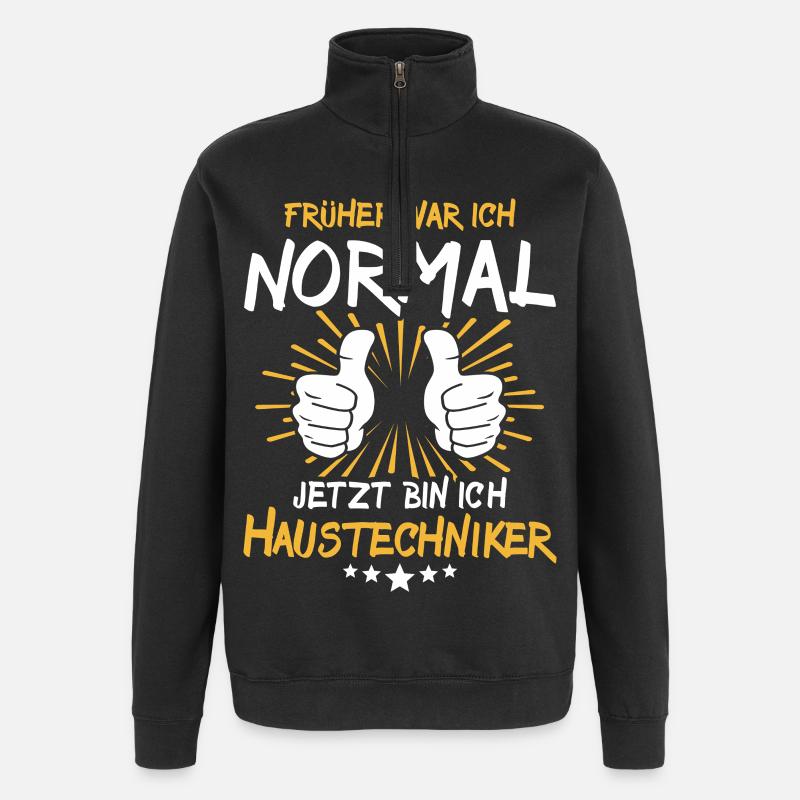 House technician Spruch - Quarter-Zip Sweatshirt - black