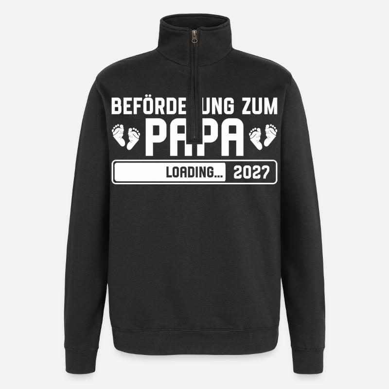Beförderung zum Papa 2027 loading - Quarter-Zip-Sweatshirt - Schwarz