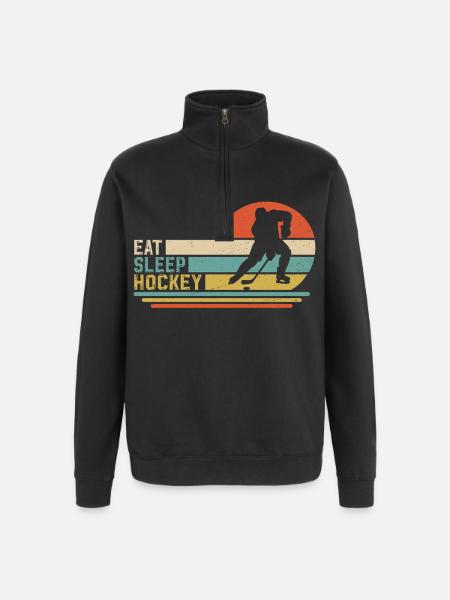 Eishockey Hockey  - Quarter-Zip Sweatshirt - black