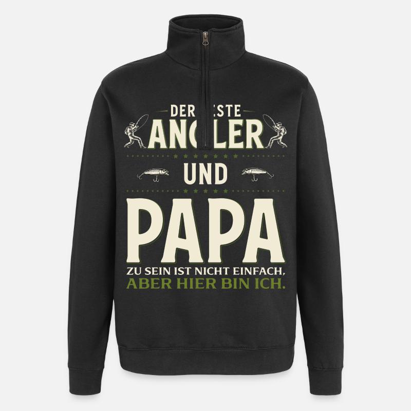 01_Papa - Sweat à zip 1/4 - noir