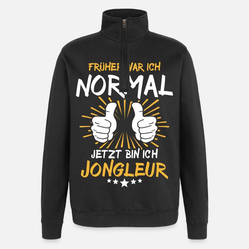 Jongleur Spruch - Quarter-Zip-Sweatshirt - Schwarz