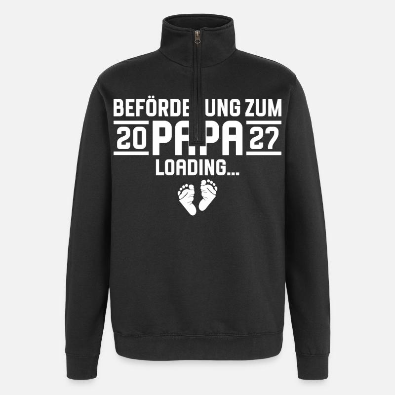Promotion to Dad 2027 loading - Quarter-Zip Sweatshirt - black