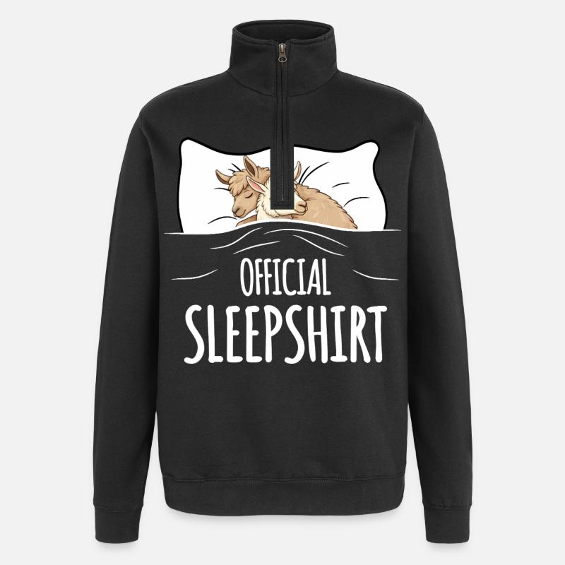 Lama Sleepshirt noir - Sweat à zip 1/4 - noir