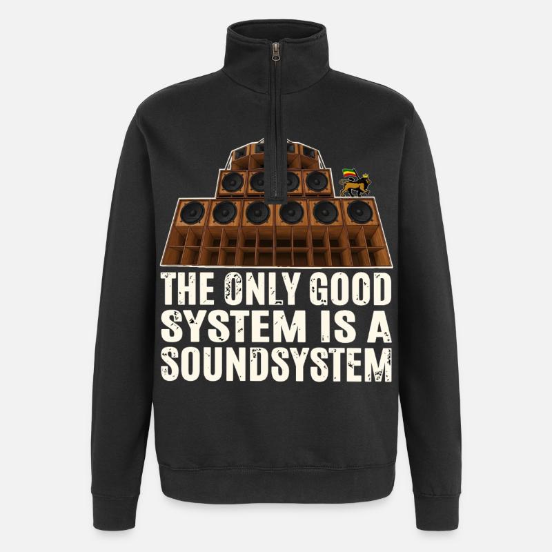 Sound System Reggae - Sweat à zip 1/4 - noir