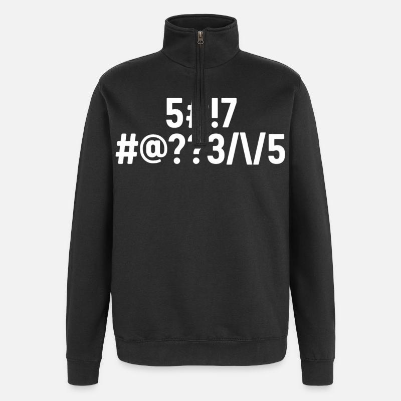 Shit Happens Coded - Quarter-Zip Sweatshirt - black