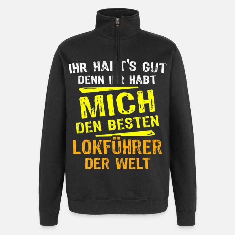 Train Driver Gift - Quarter-Zip Sweatshirt - black