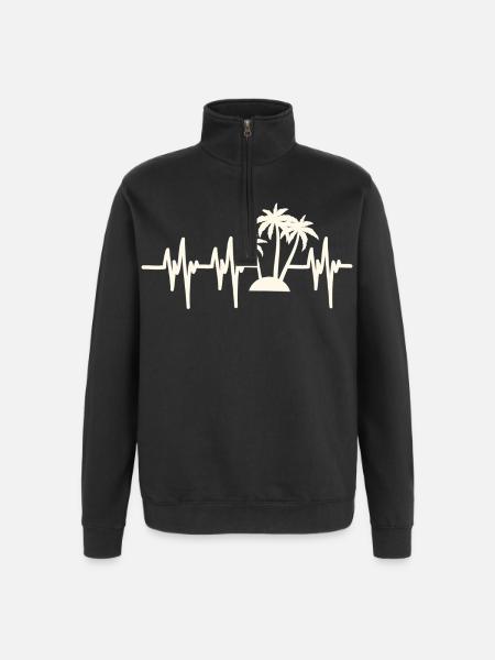 Heartbeat Beach Holiday - Quarter-Zip Sweatshirt - black