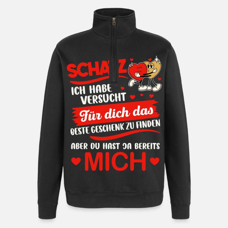 Chérie, j’ai essayé la Saint-Valentin parfaite - Sweat à zip 1/4 - noir