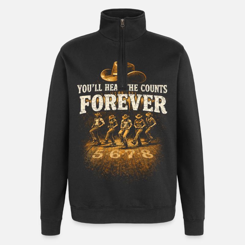 Line Dance Line Dancer Hør Greverne For Evigt - Sweatshirt med 1/4 lynlås - sort