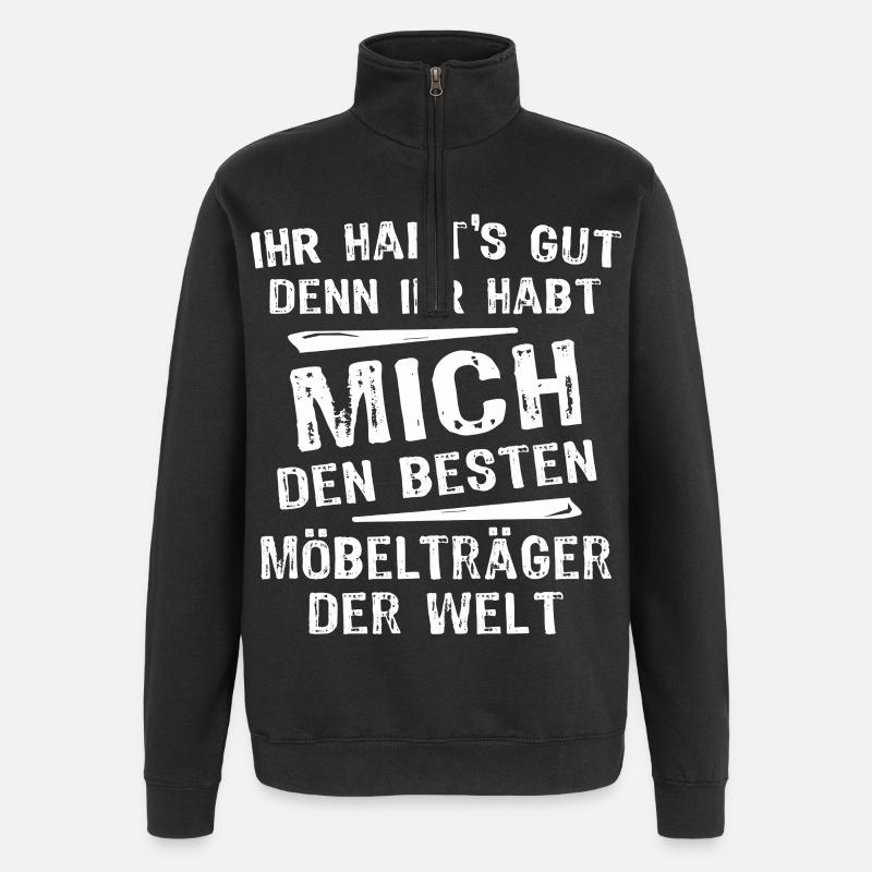 Möbelträger - Quarter-Zip-Sweatshirt - Schwarz