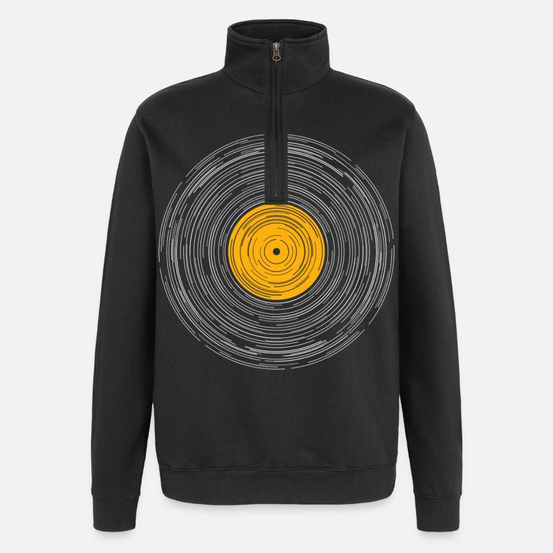Travail sur la ligne d’albums vinyles - Sweat à zip 1/4 - noir