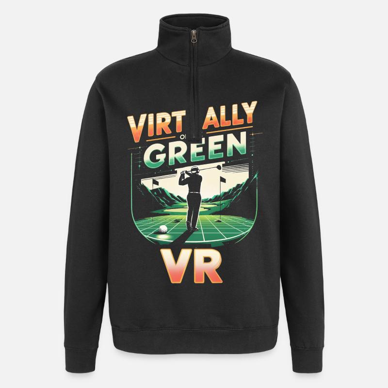 Golfsimulator - Quarter-Zip-Sweatshirt - Schwarz