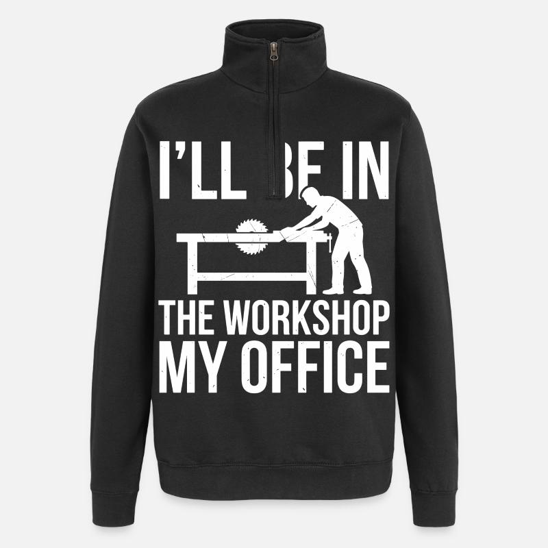 Sarò nel laboratorio Il mio ufficio - Felpa con zip 1/4 - nero