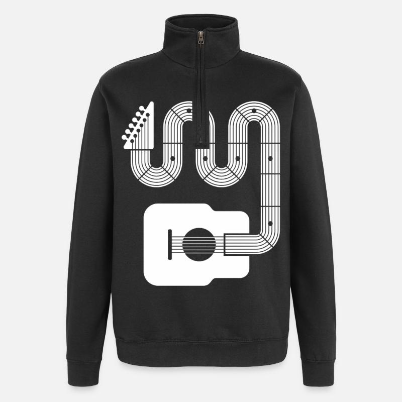 Guitare acoustique abstraite - Sweat à zip 1/4 - noir