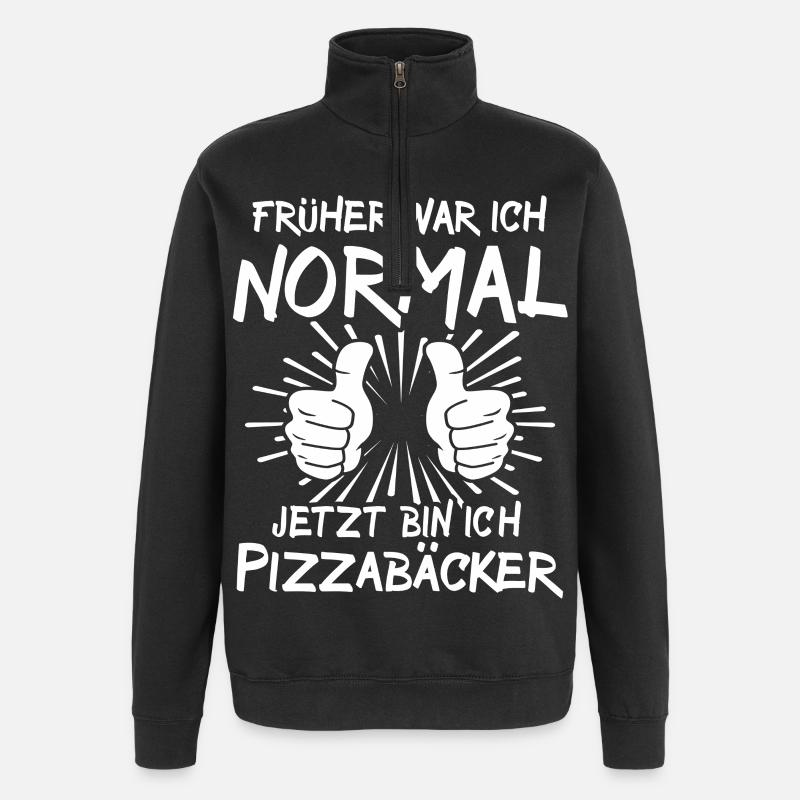 Pizza Baker - Quarter-Zip Sweatshirt - black