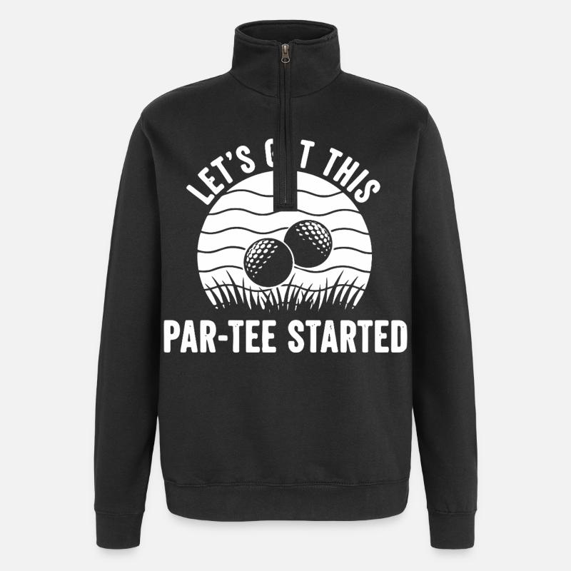 Par Tee Golf Saying - Quarter-Zip Sweatshirt - black