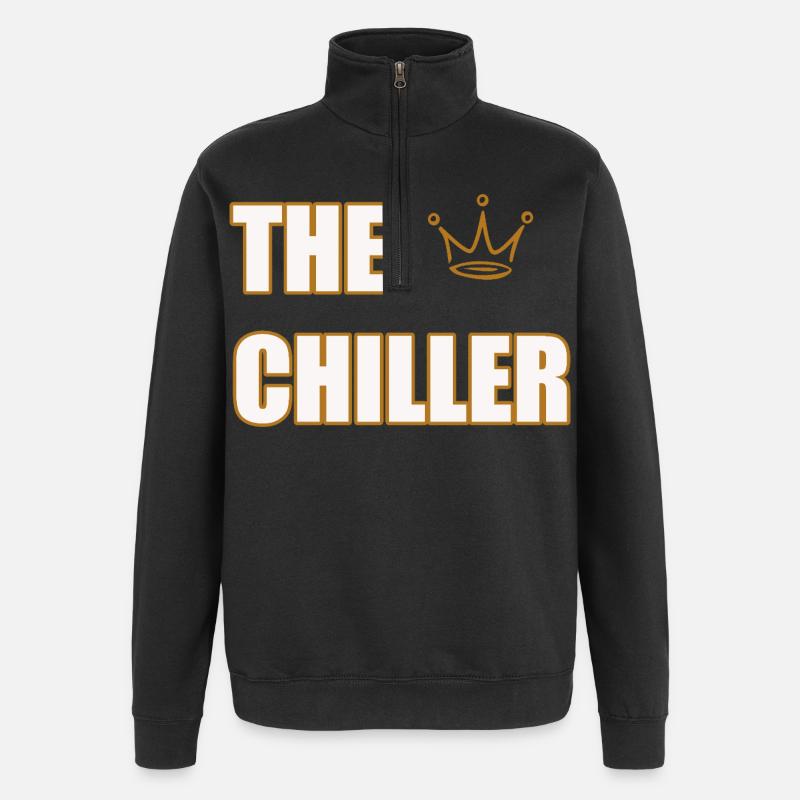 THE CHILLER – Cool & Minimal Statement Design - Quarter-Zip Sweatshirt - black