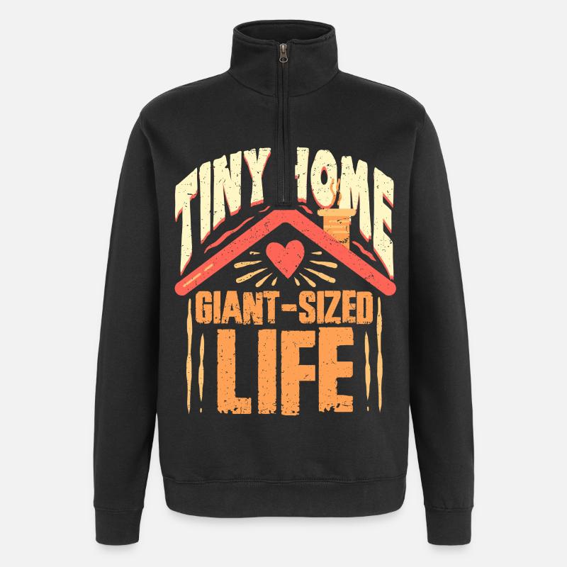 Tiny House - Sweat à zip 1/4 - noir