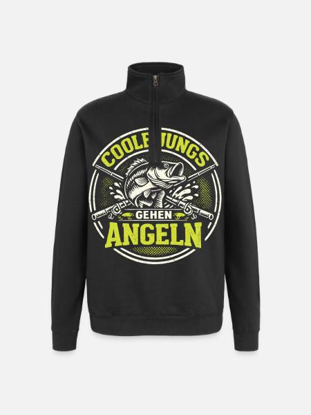 Fishing Funny Saying Gift Men - Quarter-Zip Sweatshirt - black
