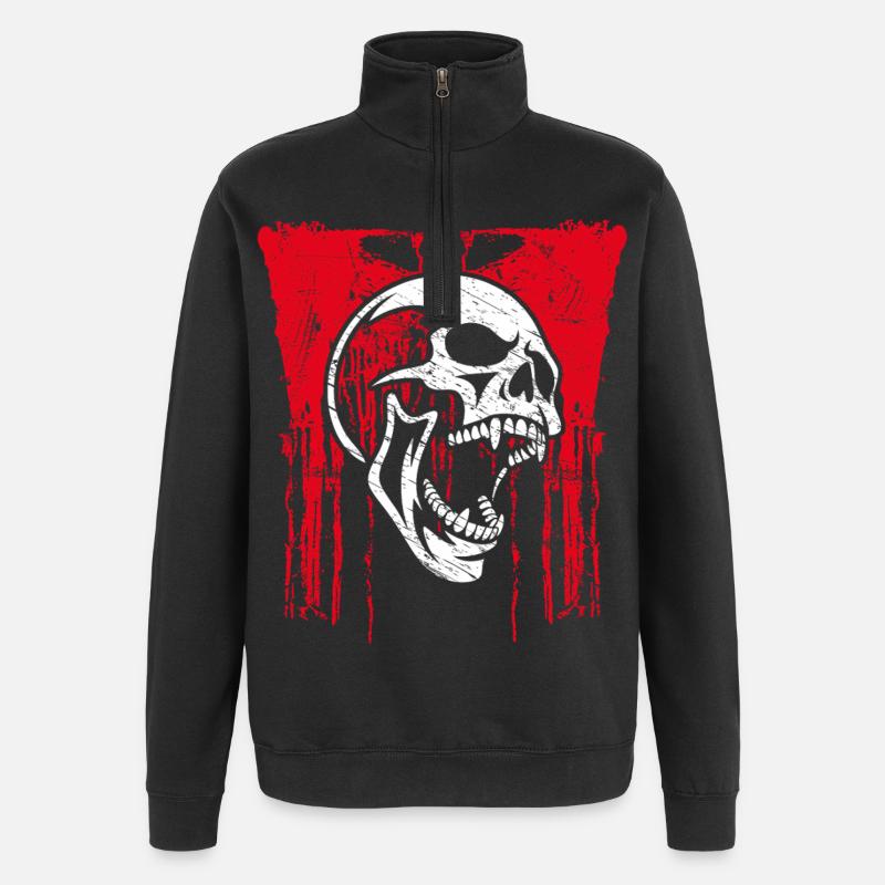Schädel schreit - Quarter-Zip-Sweatshirt - Schwarz