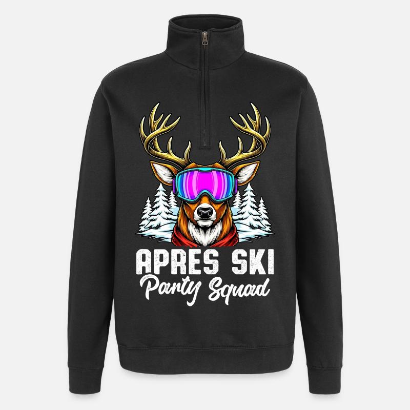 Apres Ski Party Squad - Quarter-Zip Sweatshirt - black