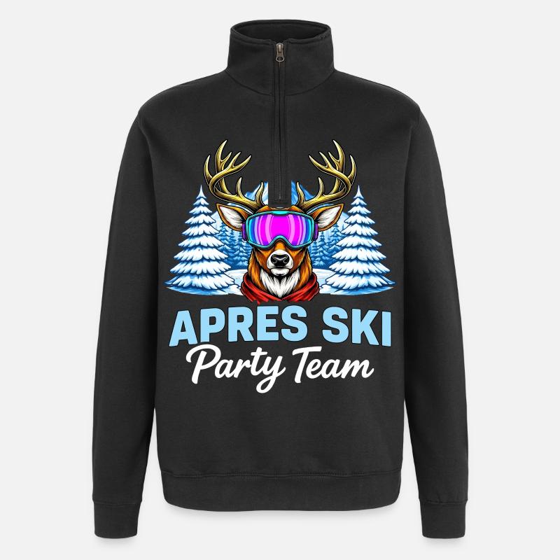 Après Ski Party Team Hirsch - Sweat à zip 1/4 - noir