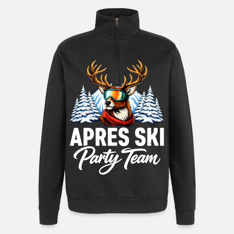 Après Ski Party Team - Quarter-Zip Sweatshirt - black