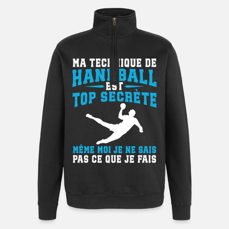 Handball - Sweat à zip 1/4 - noir
