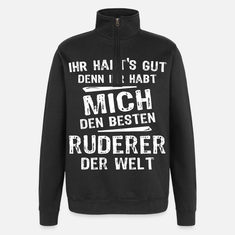 Rameur - Sweat à zip 1/4 - noir