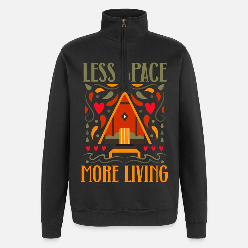 Tiny House Moins d’espace Plus vie - Sweat à zip 1/4 - noir