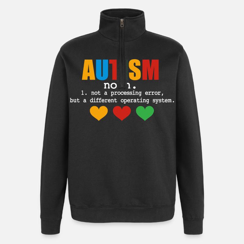 Définition de l’autisme - Sweat à zip 1/4 - noir