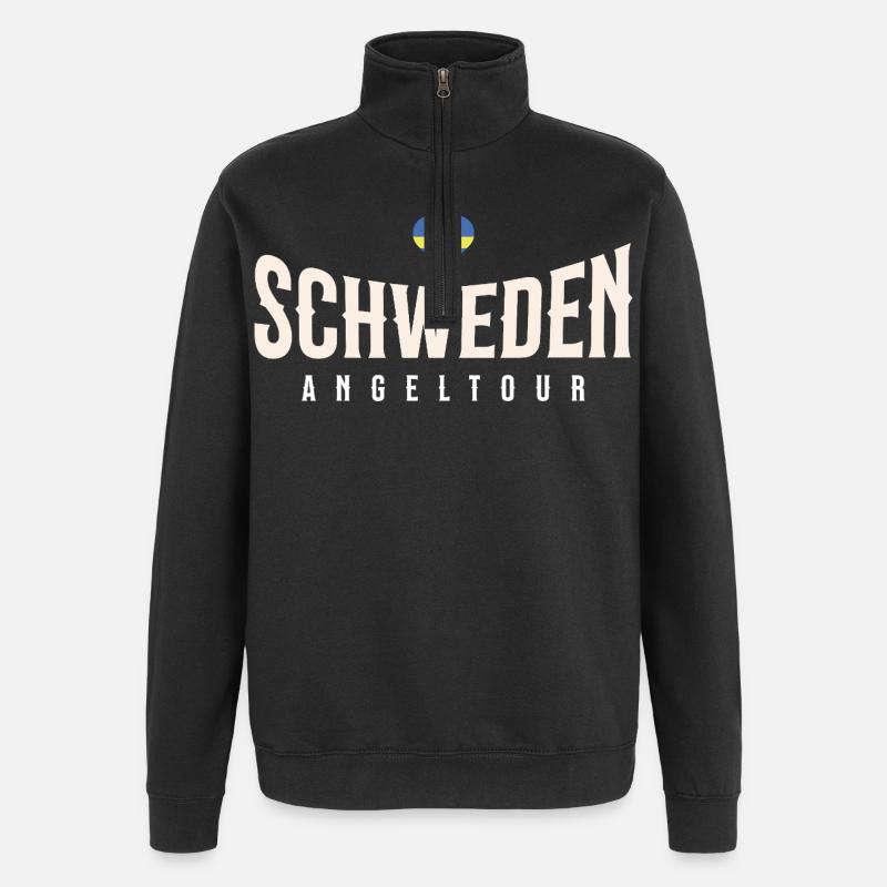 Voyage de pêche en Suède - Sweat à zip 1/4 - noir