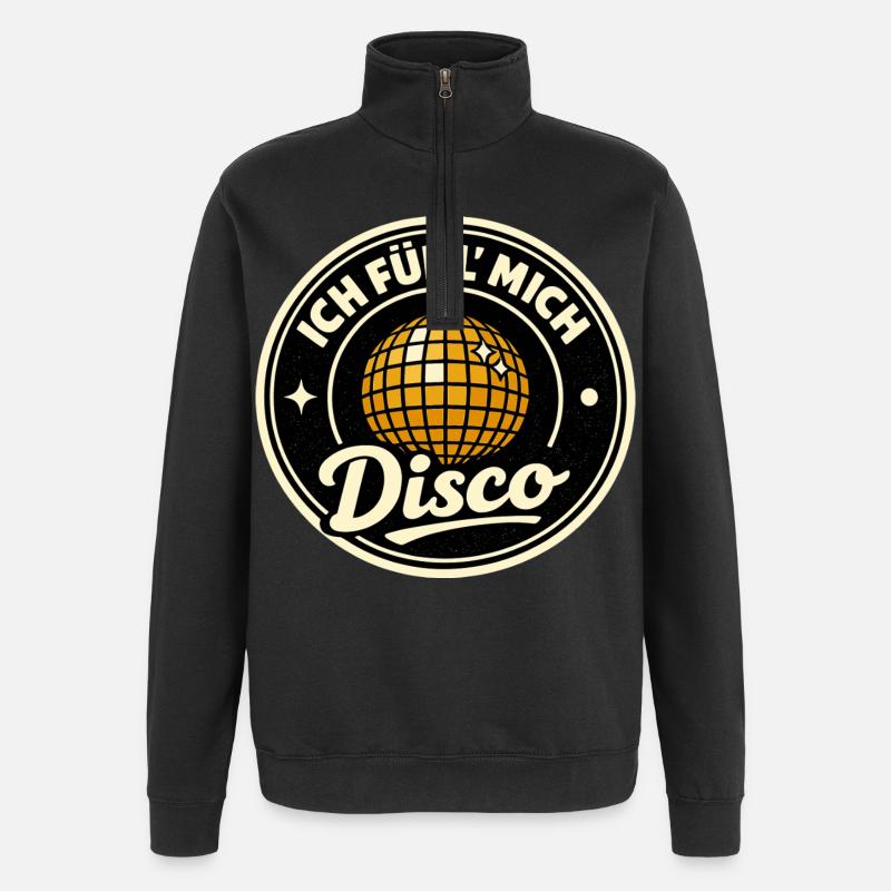 Disco Party I Feel Retro - Quarter-Zip Sweatshirt - black