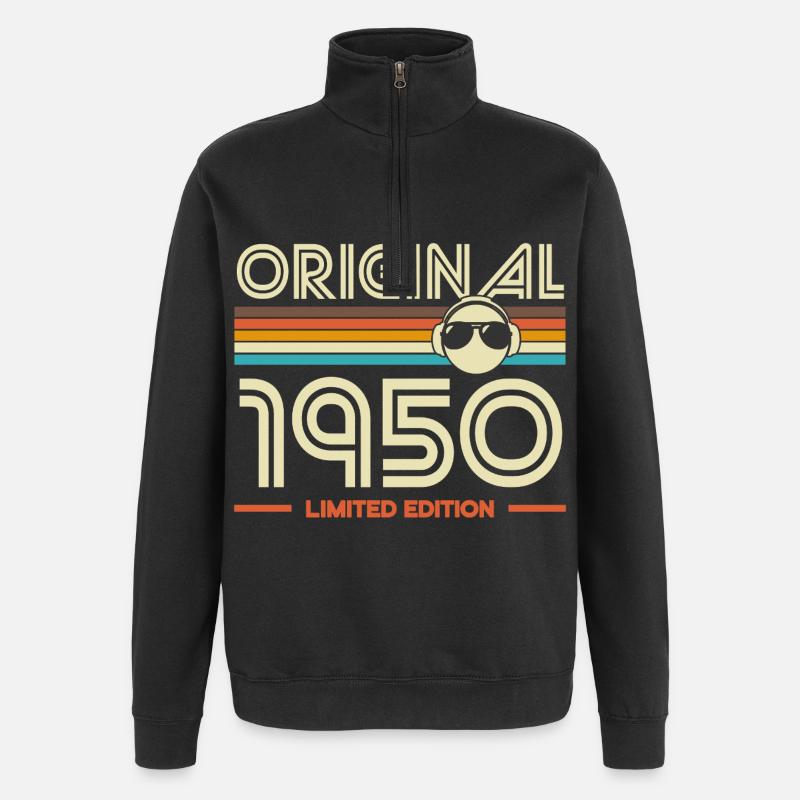 Original 1950's Retro Tee - Quarter-Zip Sweatshirt - black