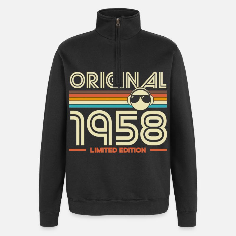 Originale Retro-Edition von 1958 - Quarter-Zip-Sweatshirt - Schwarz
