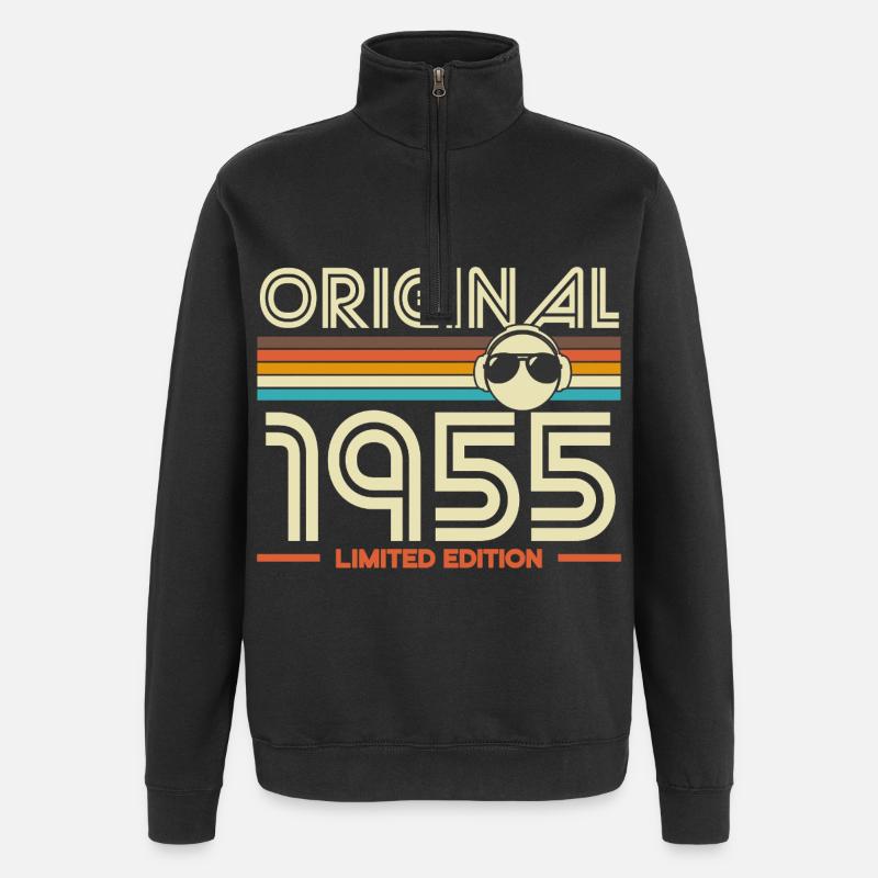 Originale Retro-Edition von 1955 - Quarter-Zip-Sweatshirt - Schwarz